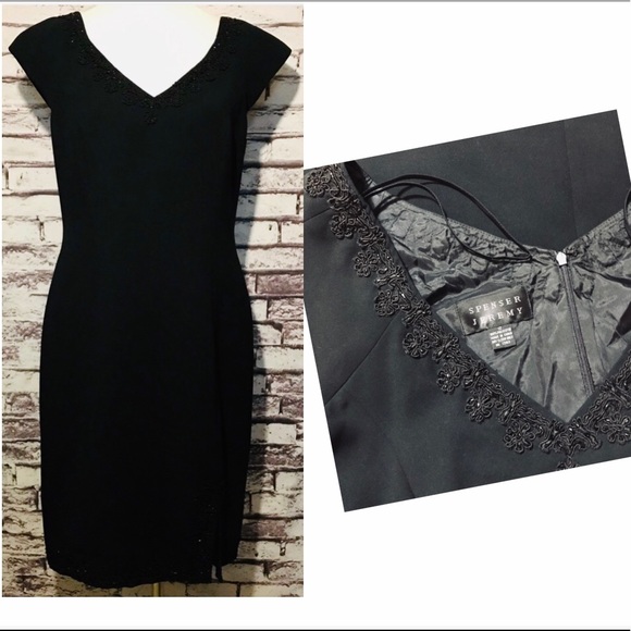 Spenser Jeremy Dresses & Skirts - Spenser Jeremy Black Bead Embellished Dress